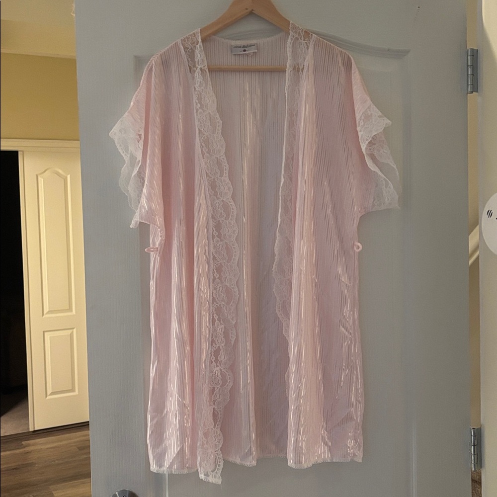 Vintage pink silky robe